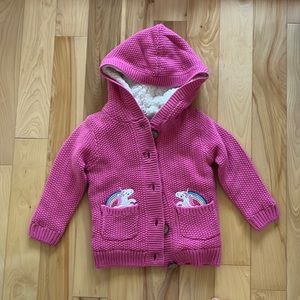 Super cute fuzzy kids unicorn hoodie.  2T. From Europe!